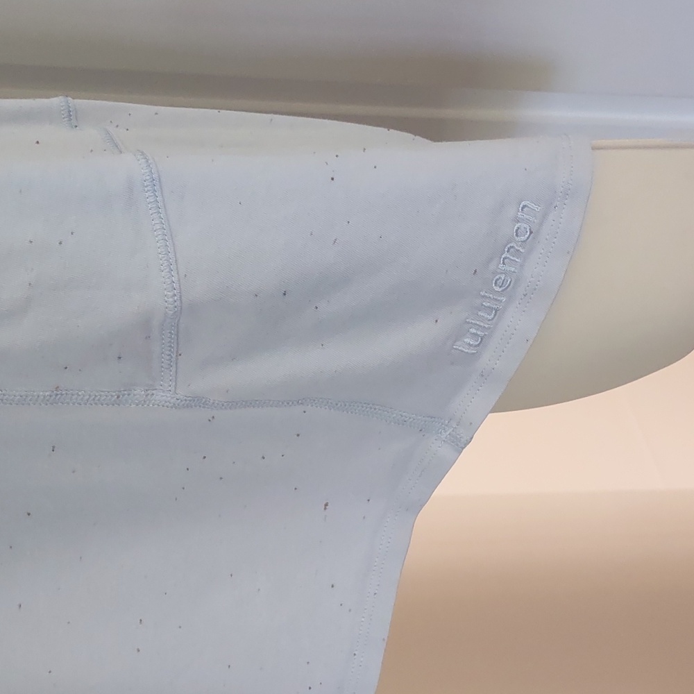 lululemon Light Blue Speckled 3/4 Sleeve Tee - Picture 5 of 8